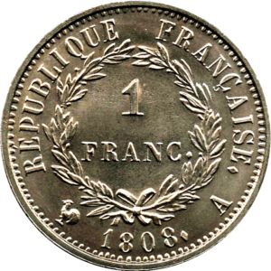 1 Franc Napoleon I silvermynt