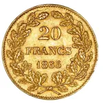 20 Francs Leopold I - Belgiens kung - 1864-1866-2
