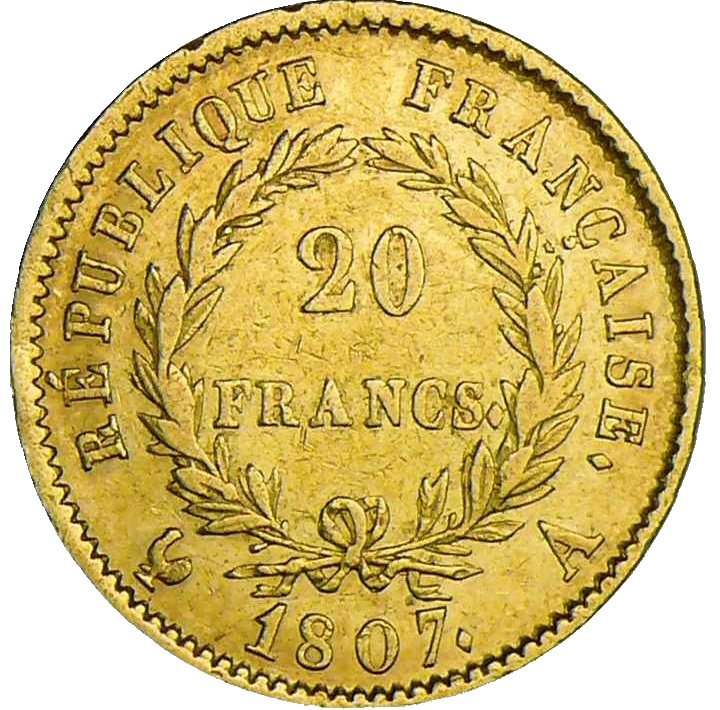 20 Francs Napoleon I i guld utan lagerkrans -2