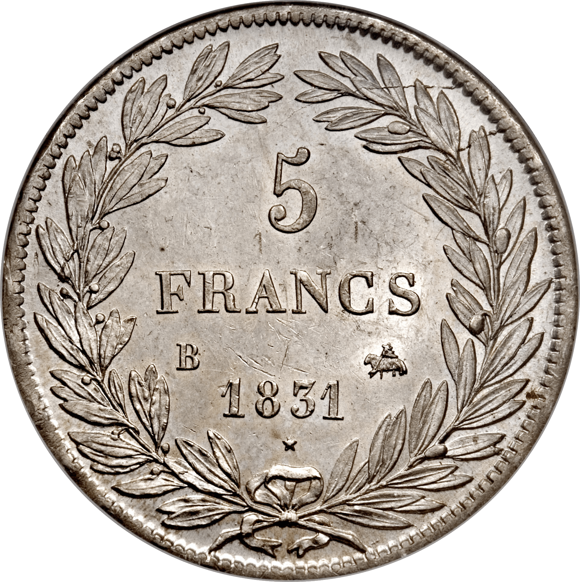 5 Francs Ludvig Filip I ung silvermynt - Frankrike-2
