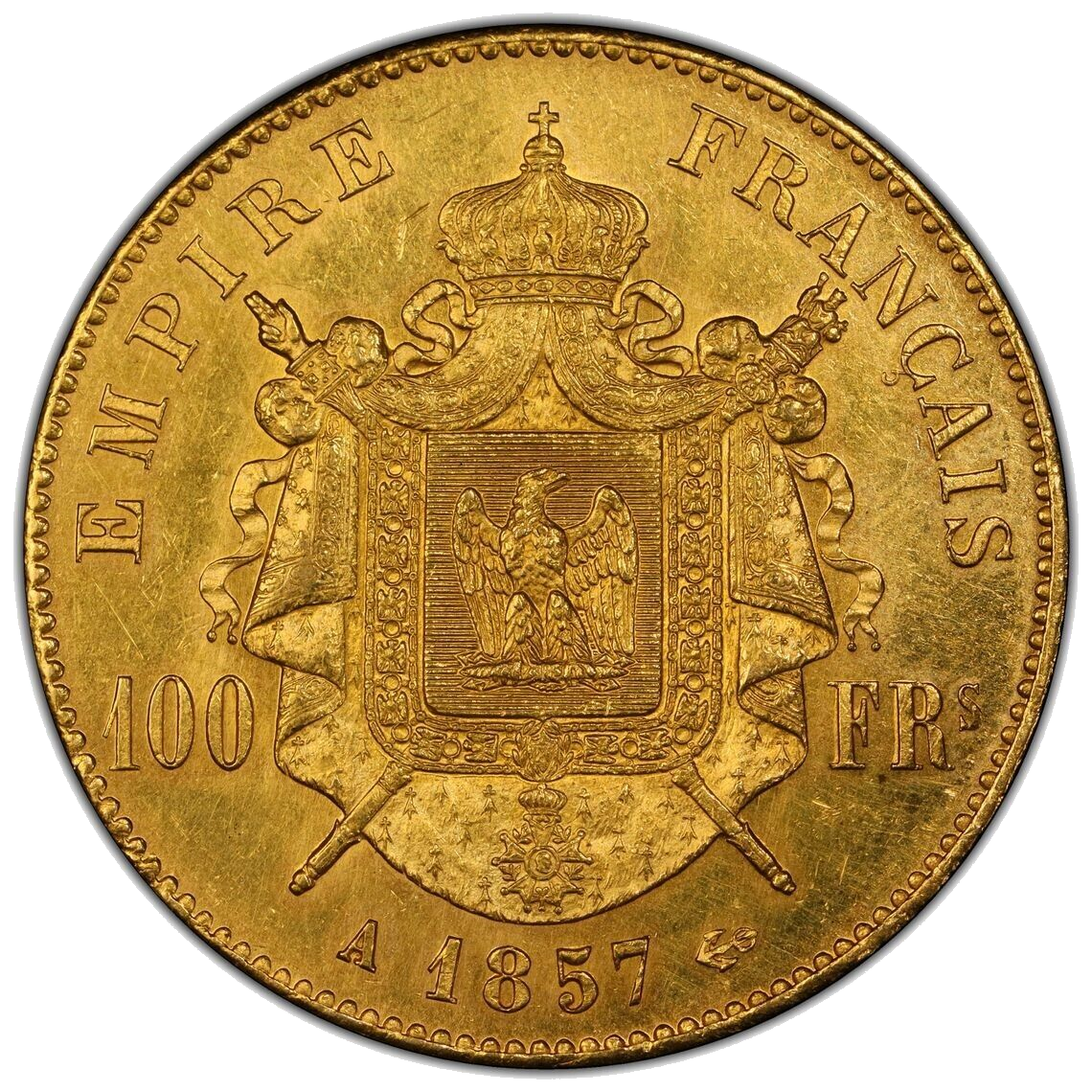 100 Francs Napoleon III guldmynt (utan lagerkrans) - Frankrike-2